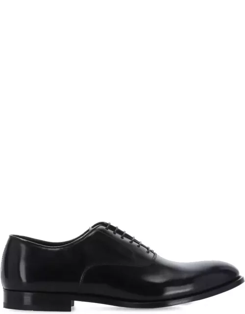 Doucal's Oxford Black Leather Laced Shoe