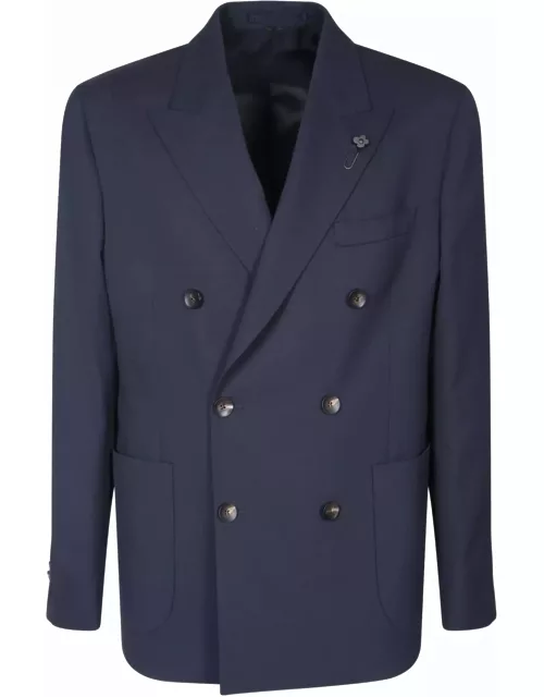 Lardini Double-breasted Blue Jacket