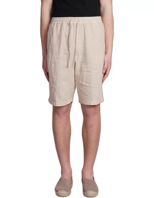 120% Lino Shorts In Beige Linen