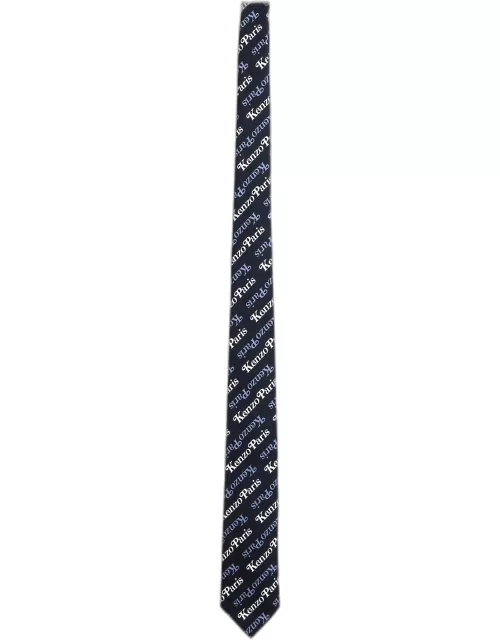 Kenzo Tie In Blue Cotton