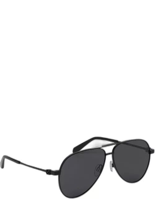Men's Ruston Double-Bridge Metal Aviator Sunglasse