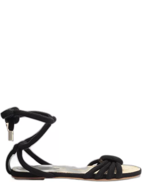 Vicky Knotted Rope Ankle-Tie Sandal