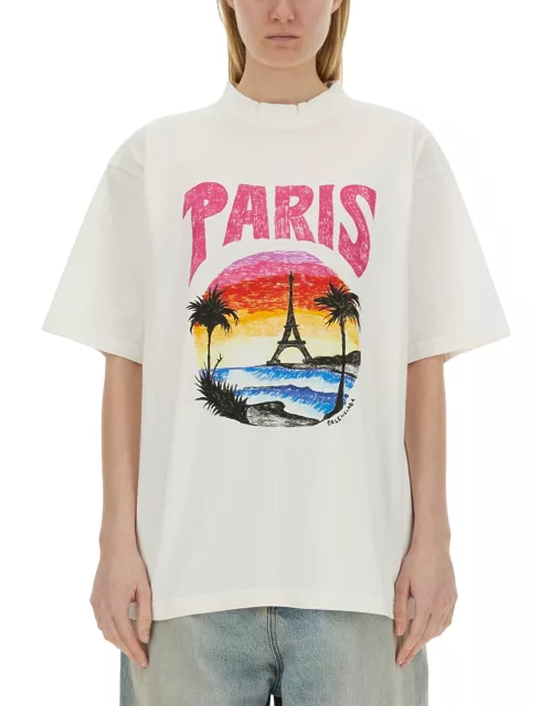 balenciaga paris tropical t-shirt