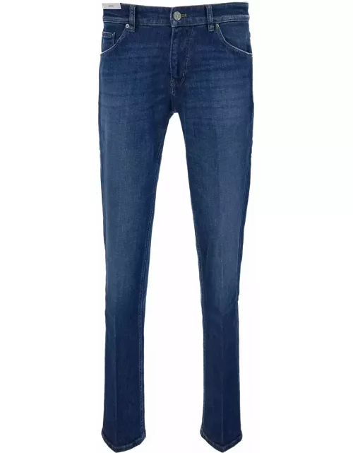 PT01 Blue Medium Waisted Jeans In Cotton Blend Man