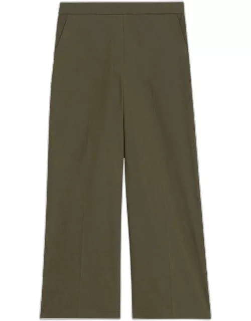 Relaxed Straight Cropped Pull-On Pant