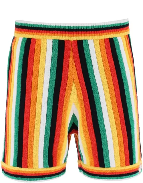 CASABLANCA Striped knit Bermuda short