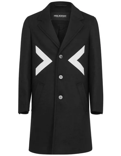 NEIL BARRETT Modernist Single Breasted Coat - Black