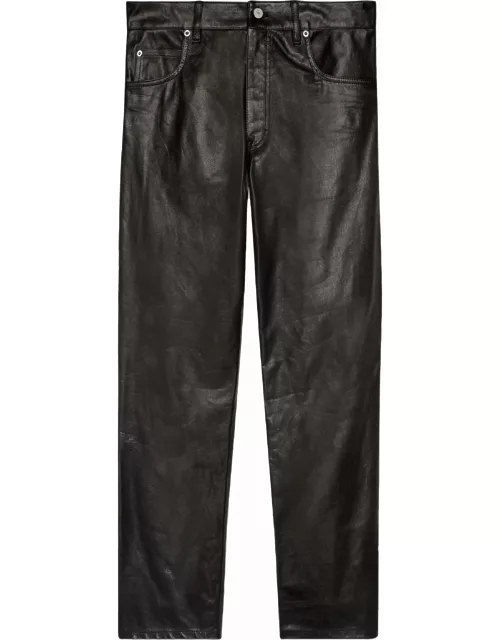Shiny leather trouser
