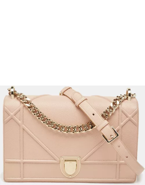 Dior Peach Leather Medium Diorama Flap Shoulder Bag