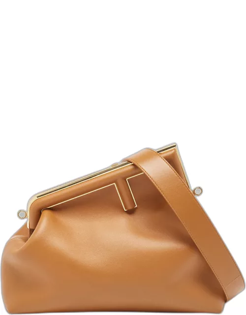 Fendi Brown Leather Medium First Shoulder Bag