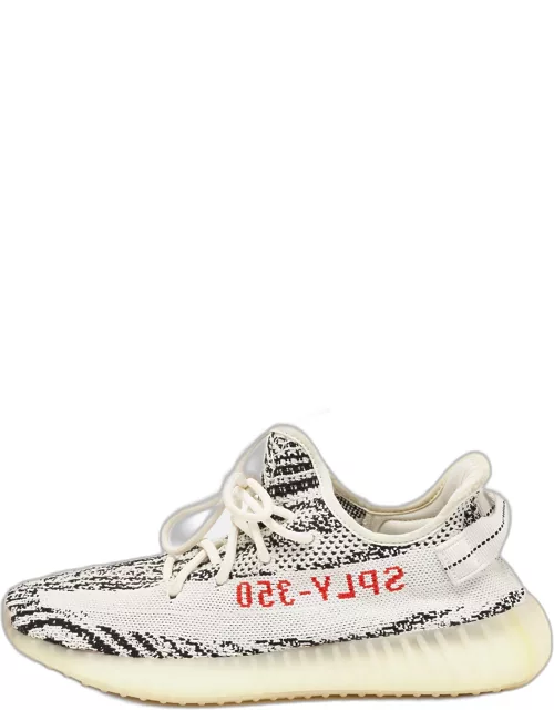 Yeezy x Adidas White/Black Knit Fabric Boost 350 V2 Zebra Sneaker