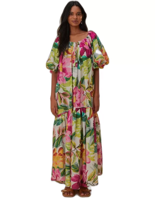 Off-White Painted Flowers Maxi Dress, PAINTED FLOWERS OFF-WHITE /