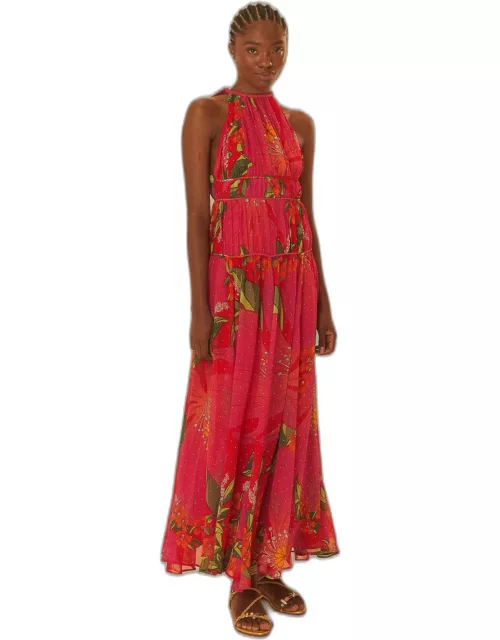 Red Pietra Floral Sleeveless Maxi Dress, RED PIETRA FLORAL /