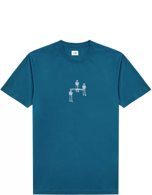 C. P. Company Logo-print Cotton T-shirt - Blue