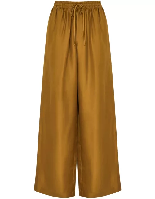 Rohe Wide-leg Silk-satin Trousers - Tan - 40 (UK12 / M)