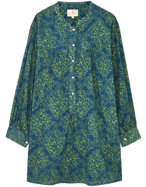 Hannah Artwear Apollo Printed Cotton Tunic Dress - Green - 1 (UK8)