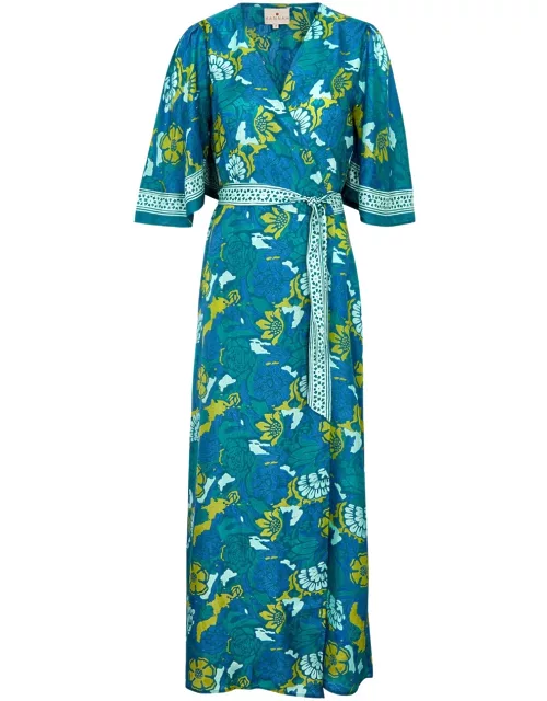 Hannah Artwear Antonia Printed Silk Maxi Wrap Dress - Multicoloured - 1 (UK8)