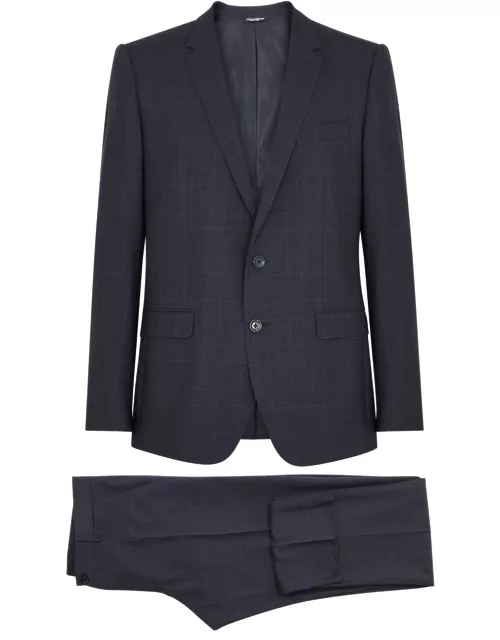 Dolce & Gabbana Martini-fit Checked Wool Suit - Navy - 48 (IT48 / M)