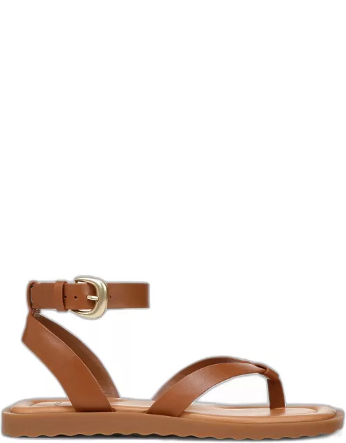 Samuela Leather Thong Ankle-Strap Sandal