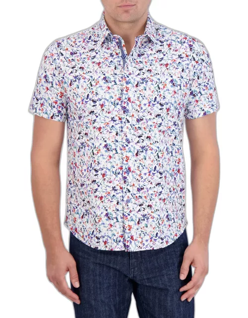 Men's Bavaro Cotton-Stretch Short-Sleeve Shirt