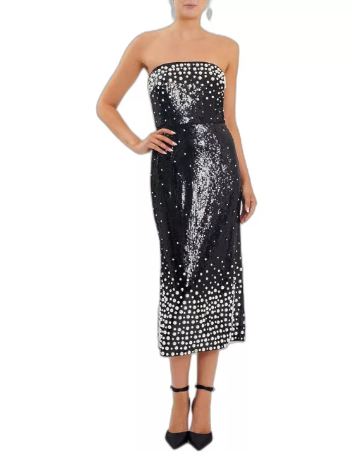 Denise Strapless Embellished Sequin Midi Dres
