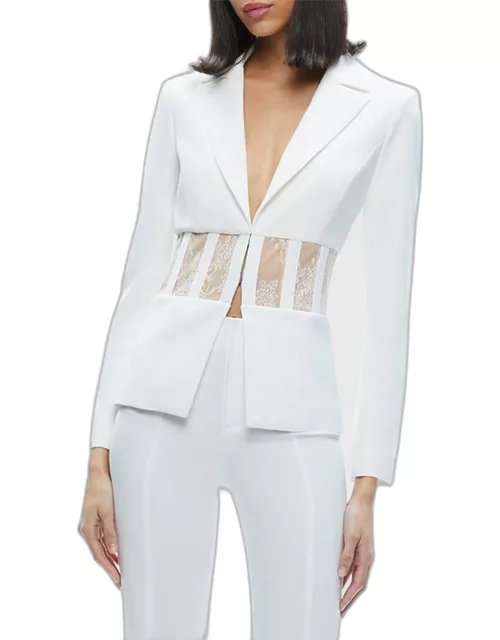 Alexia Fitted Sheer Lace Corset Blazer
