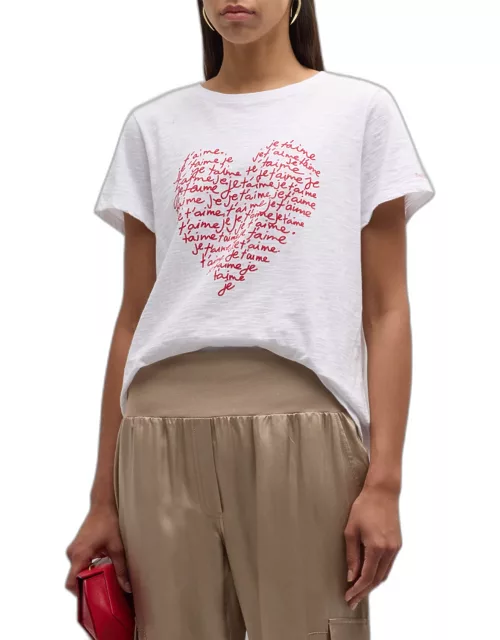 Je T'aime Heart Word Cloud Short-Sleeve T-Shirt