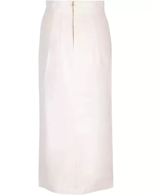 Patou Midi Pencil Skirt With Slit