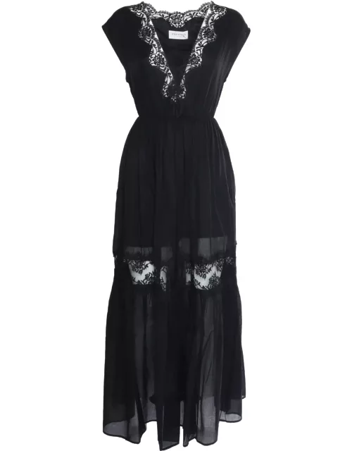 Ermanno Ermanno Scervino Black Dress With Lace