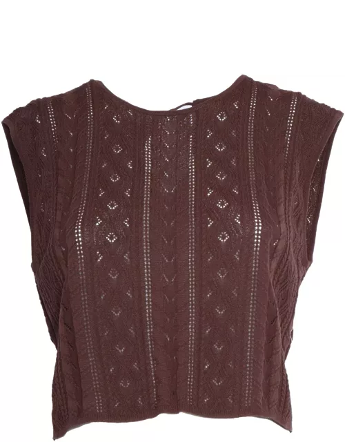Ballantyne Brown Perforated Top