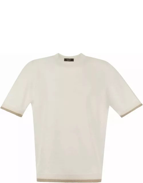 Peserico T-shirt In Linen And Cotton Yarn
