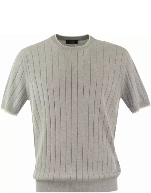 Peserico T-shirt In Pure Cotton Crépe Yarn