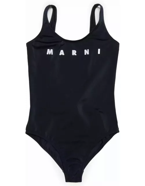 Mm9f Swimsuit Marni Black One-piece Swimming Costume In Lycra With Logo