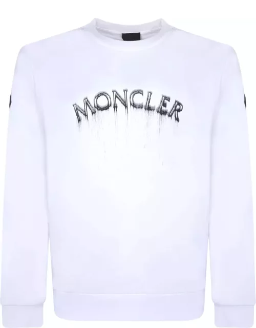 Moncler White Sweatshirt With Front Logo