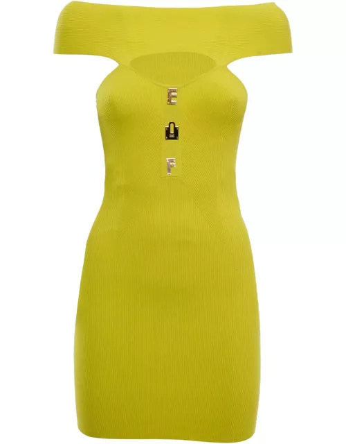 Elisabetta Franchi Yellow Knitted Dres