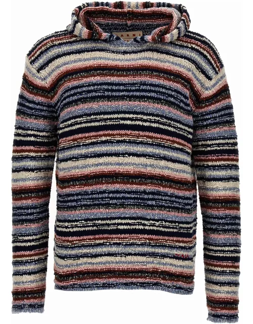 Marni Striped Hooded Sweater