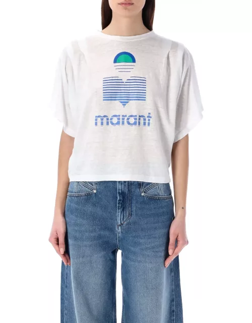 Marant Étoile kyanza Linen Crop T-shirt With Logo