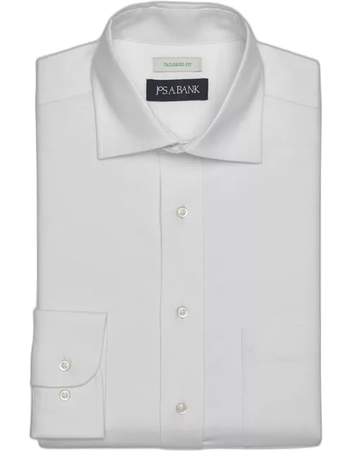 JoS. A. Bank Men's Tailored Fit Oxford Dress Shirt, White, 16 32