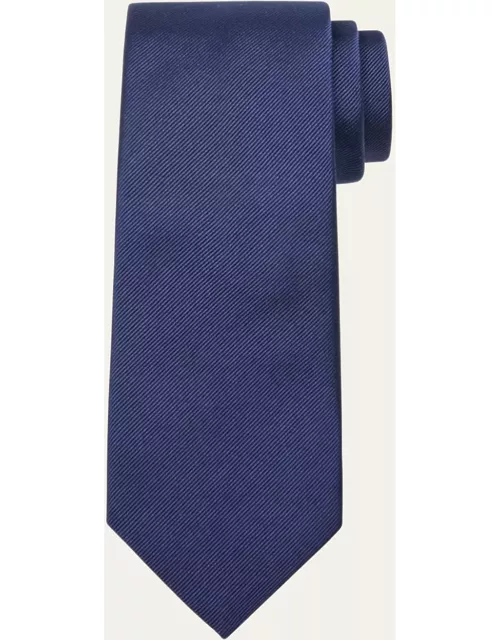 Men's Solid Silk-Cotton Tie