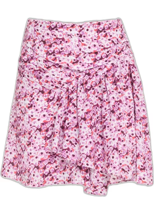 Naoko Floral Draped Mini Skirt