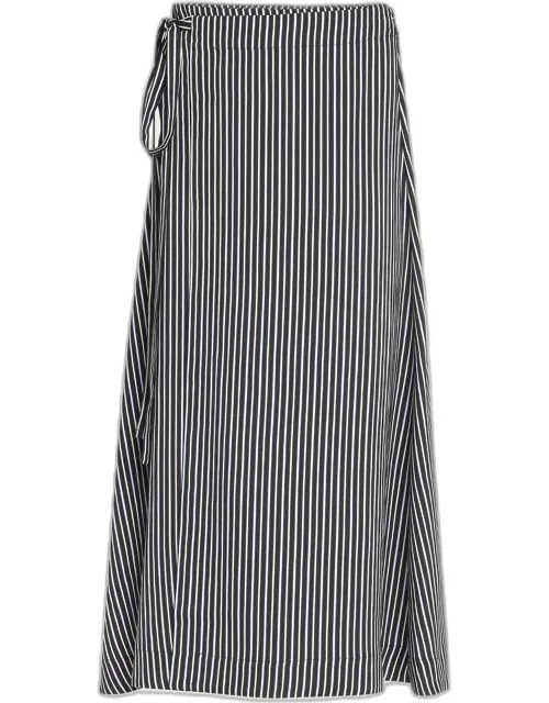 Georgie Striped A-line Midi Skirt