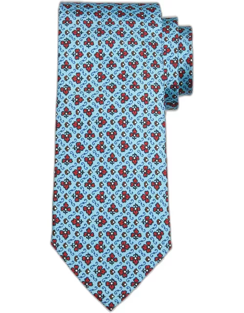 Men's Floral-Print Silk Tie