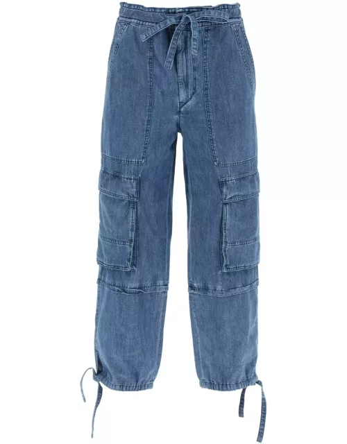 MARANT ETOILE Ivy cargo pants in washed effect canvas fabric