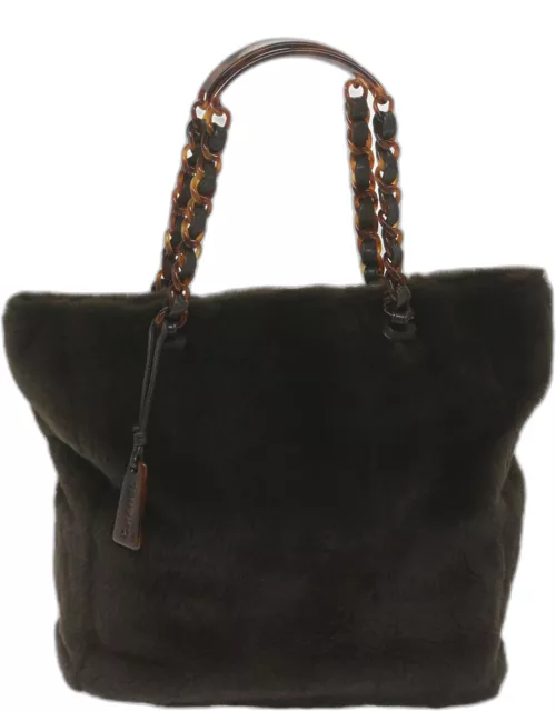 Chanel Brown Fur vintage Tote Bag