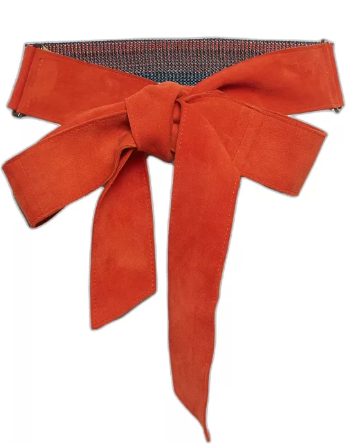 Missoni Orange/Blue Suede and Elastic Waist Belt