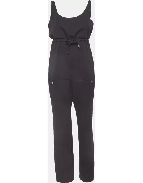 Chanel Black Wool Knit Sleeveless Drawstring Jumpsuit