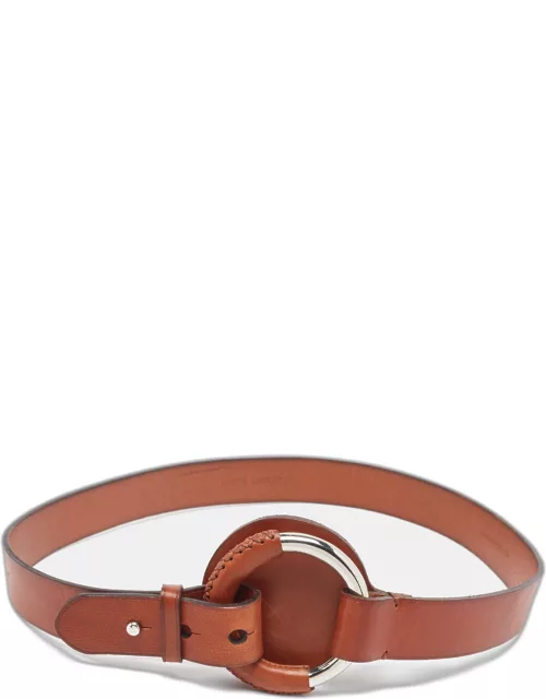 Ralph Lauren Brown Leather Ring Buckle Belt