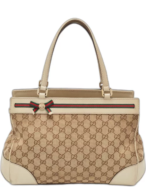 Gucci Beige/Cream GG Canvas and Leather Mayfair Tote