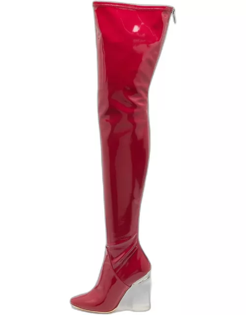 Dior Purple Patent Over-The-Knee Boot