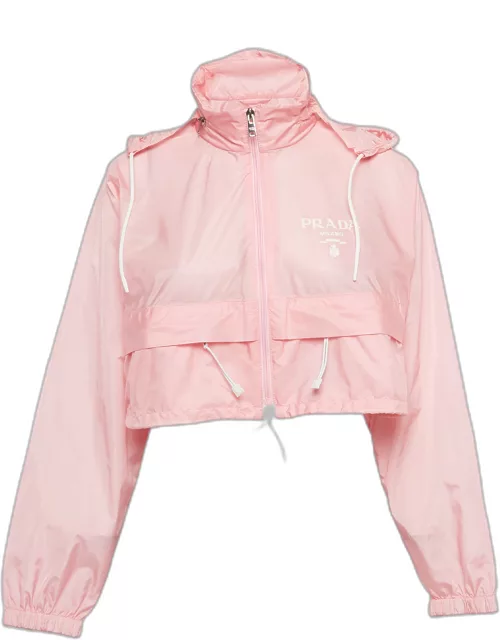 Prada Pink Re-Nylon Cropped Zip-Up Jacket